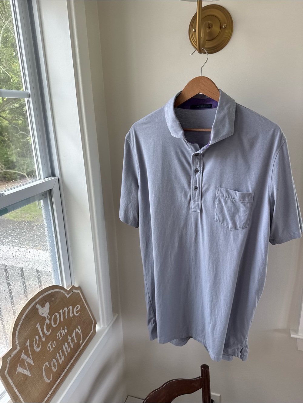 Men's Light Gray Short-Sleeve Greyson Polo Shirt